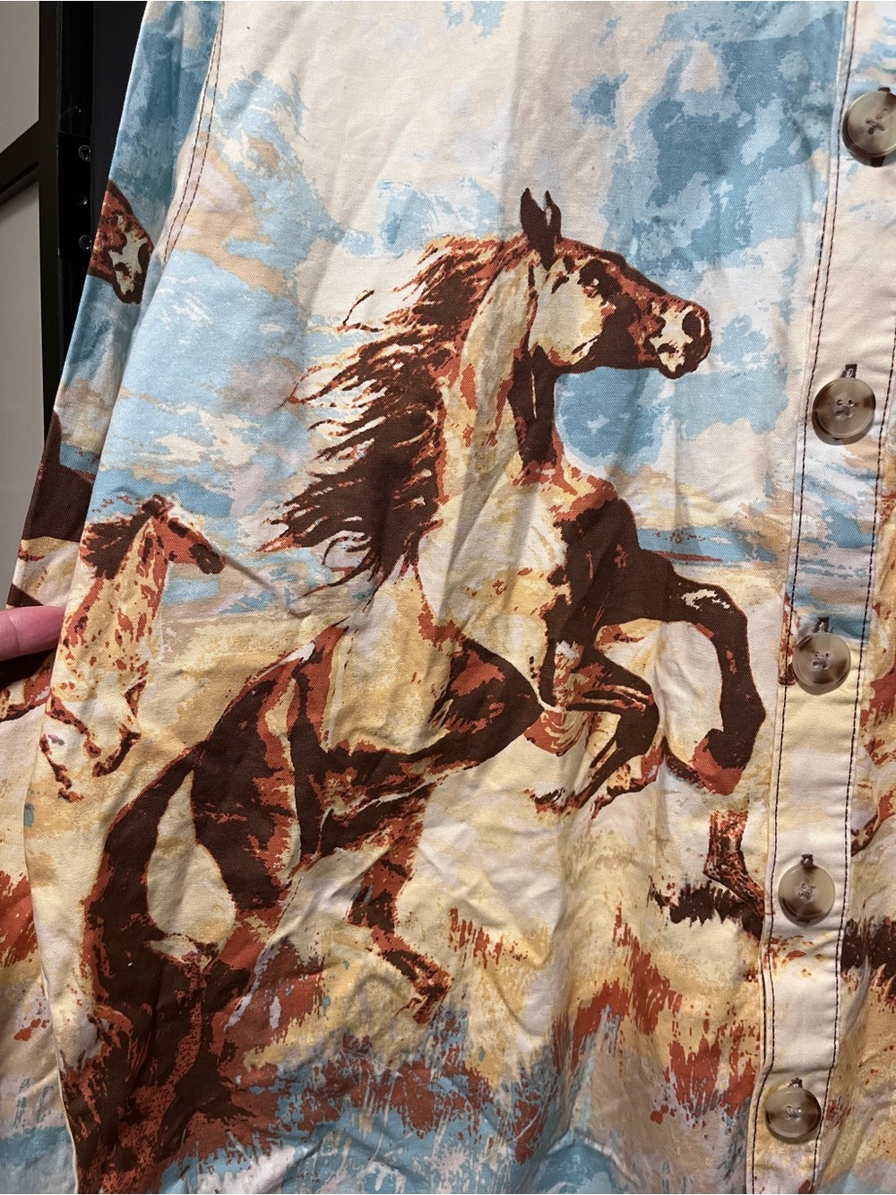NWT Urban Outfitters BDG Dru Printed Twill Chore Shacket Wild Horses XL - Picture 2 of 9